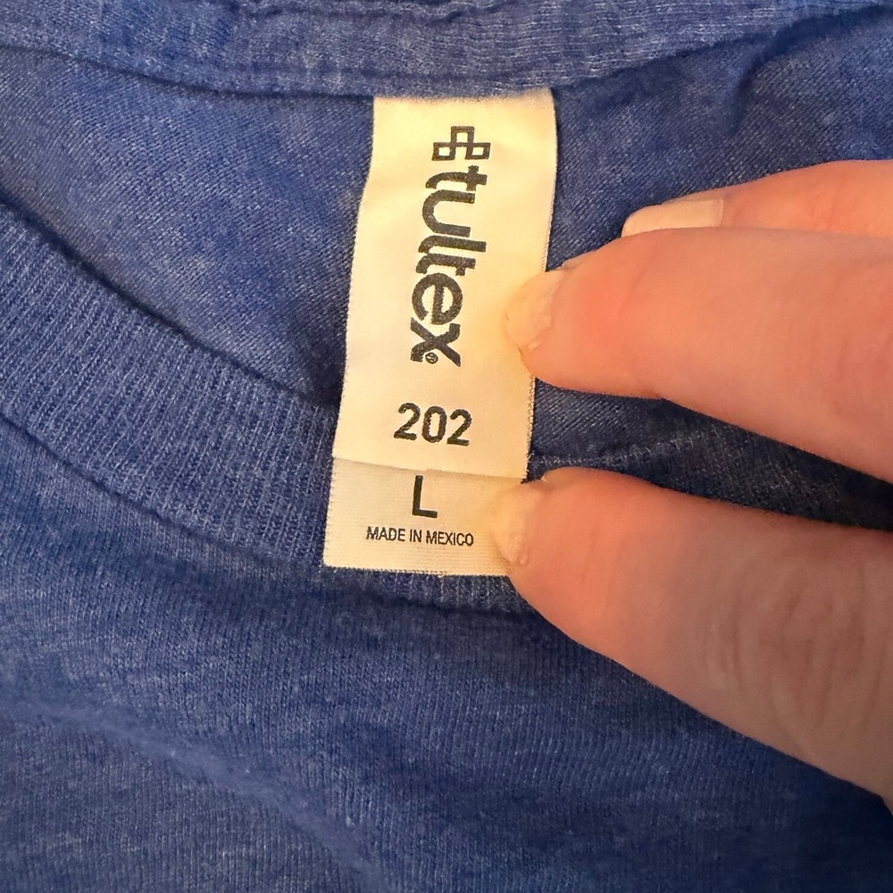 JUKXTN Graphic T-Shirt Blue  Short Sleeve Crew Neck Tee - Picture 6 of 6